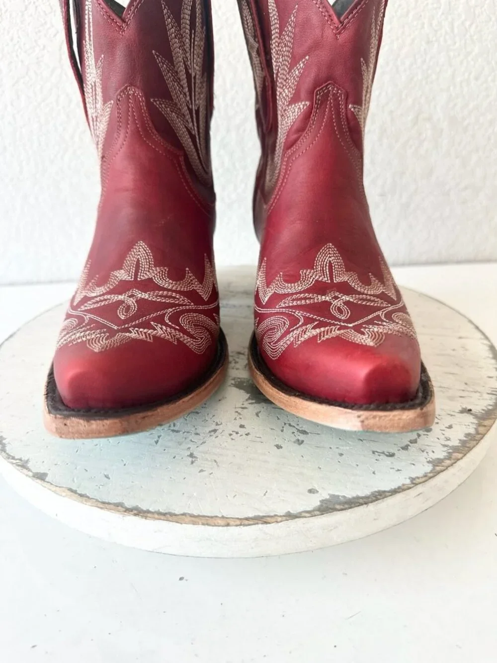 Lane Boots LEXINGTON Womens Red Cowboy Bootie Western Cowgirl Short Snip Toe 9